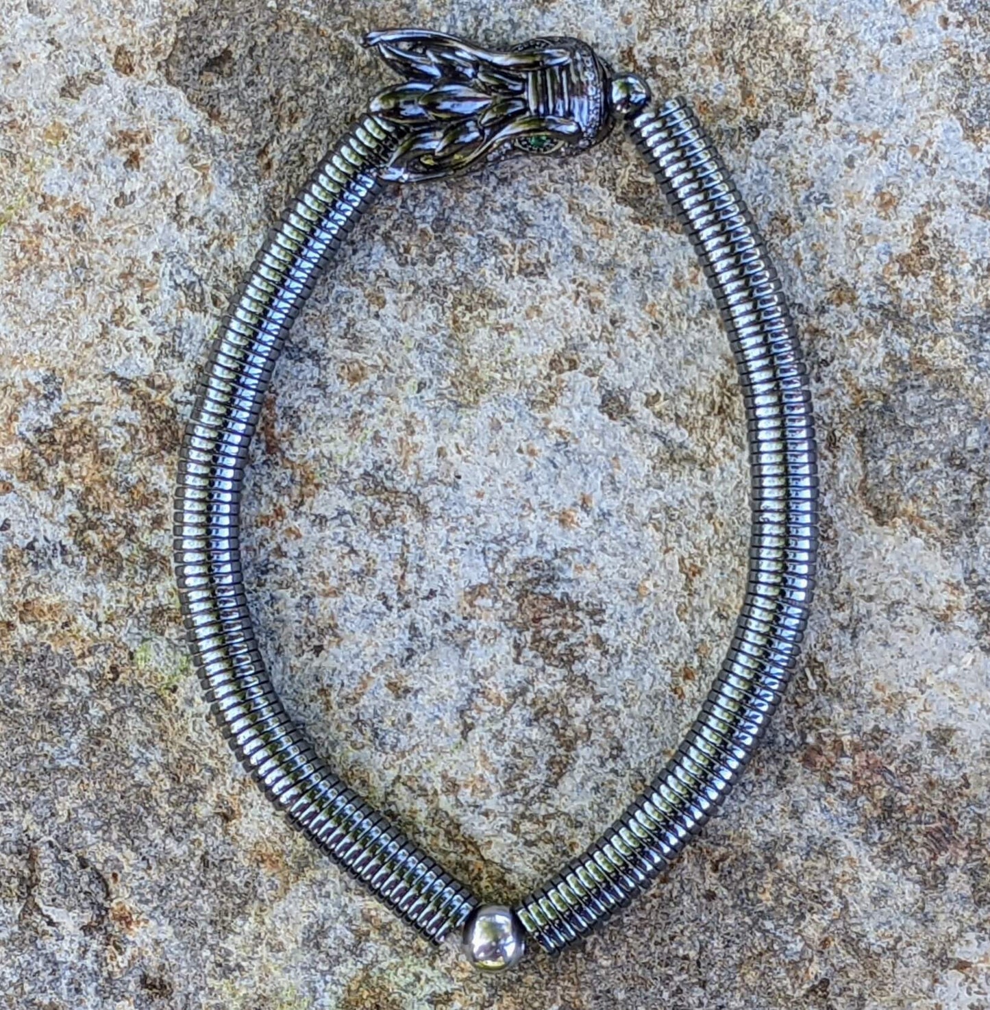 Black Dragon with Hematite Flat Discs