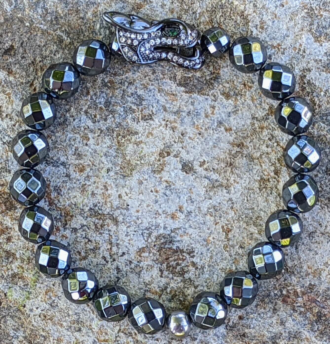 Black Dragon with Hematite Beads 18.5 cm