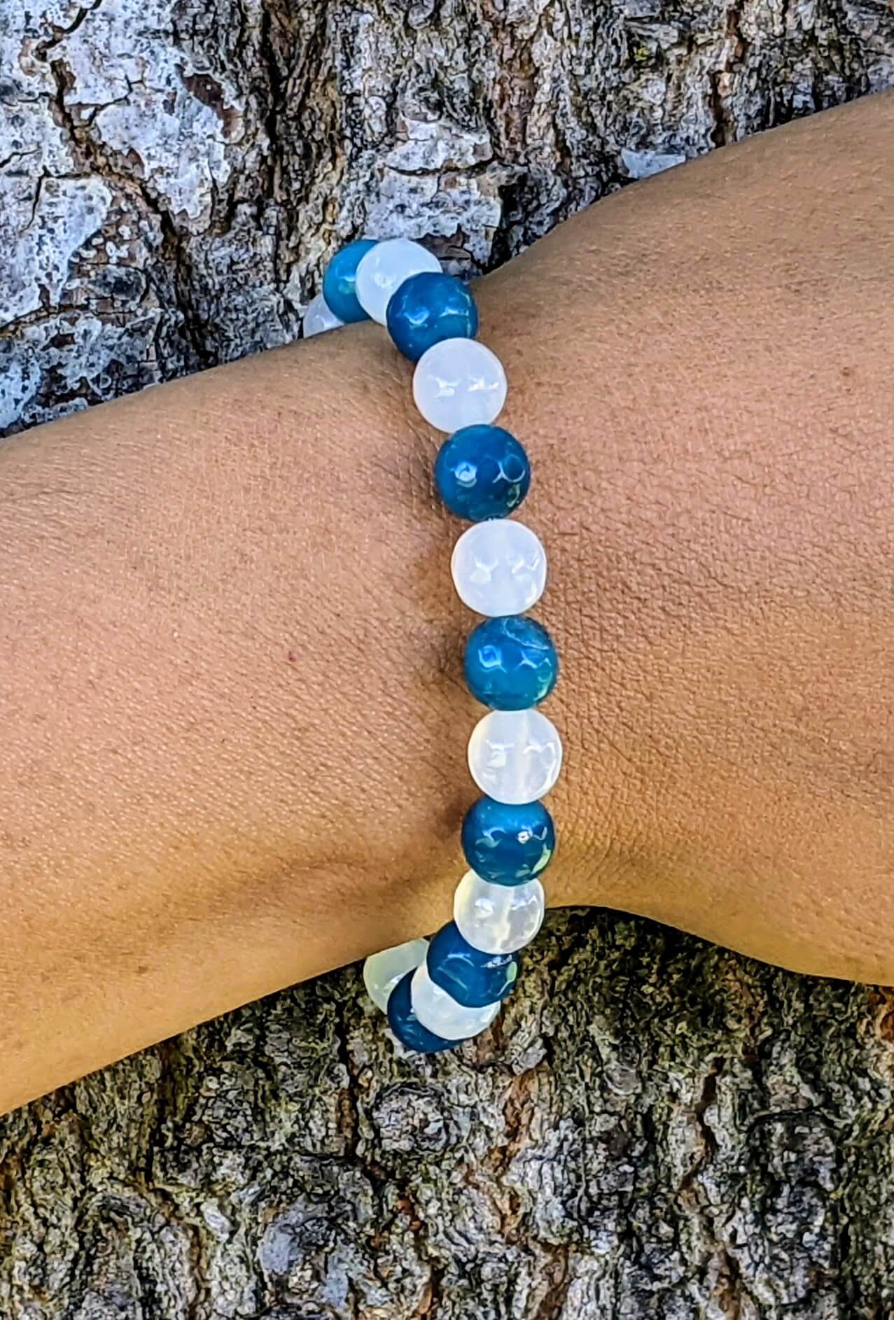 Blue &, White Agate