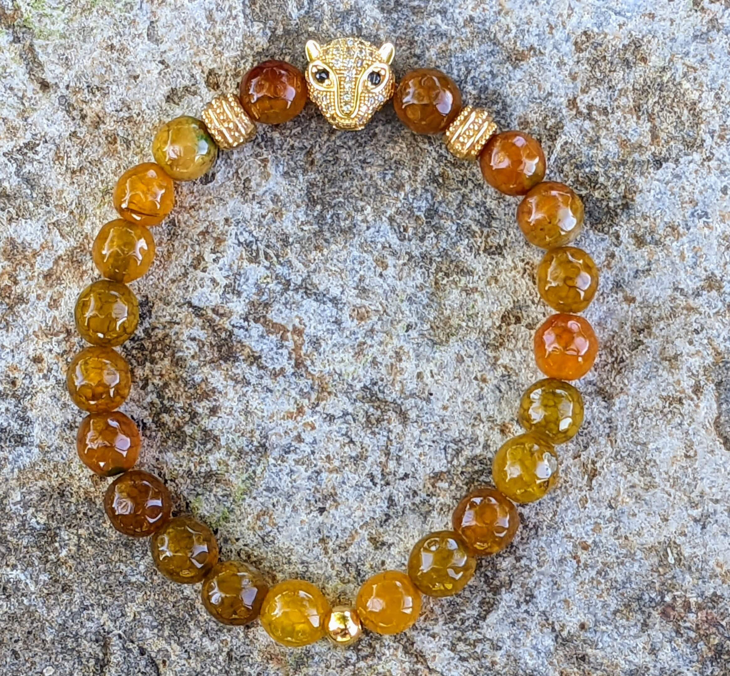 Gold Puma with Mustard Yellow Agate