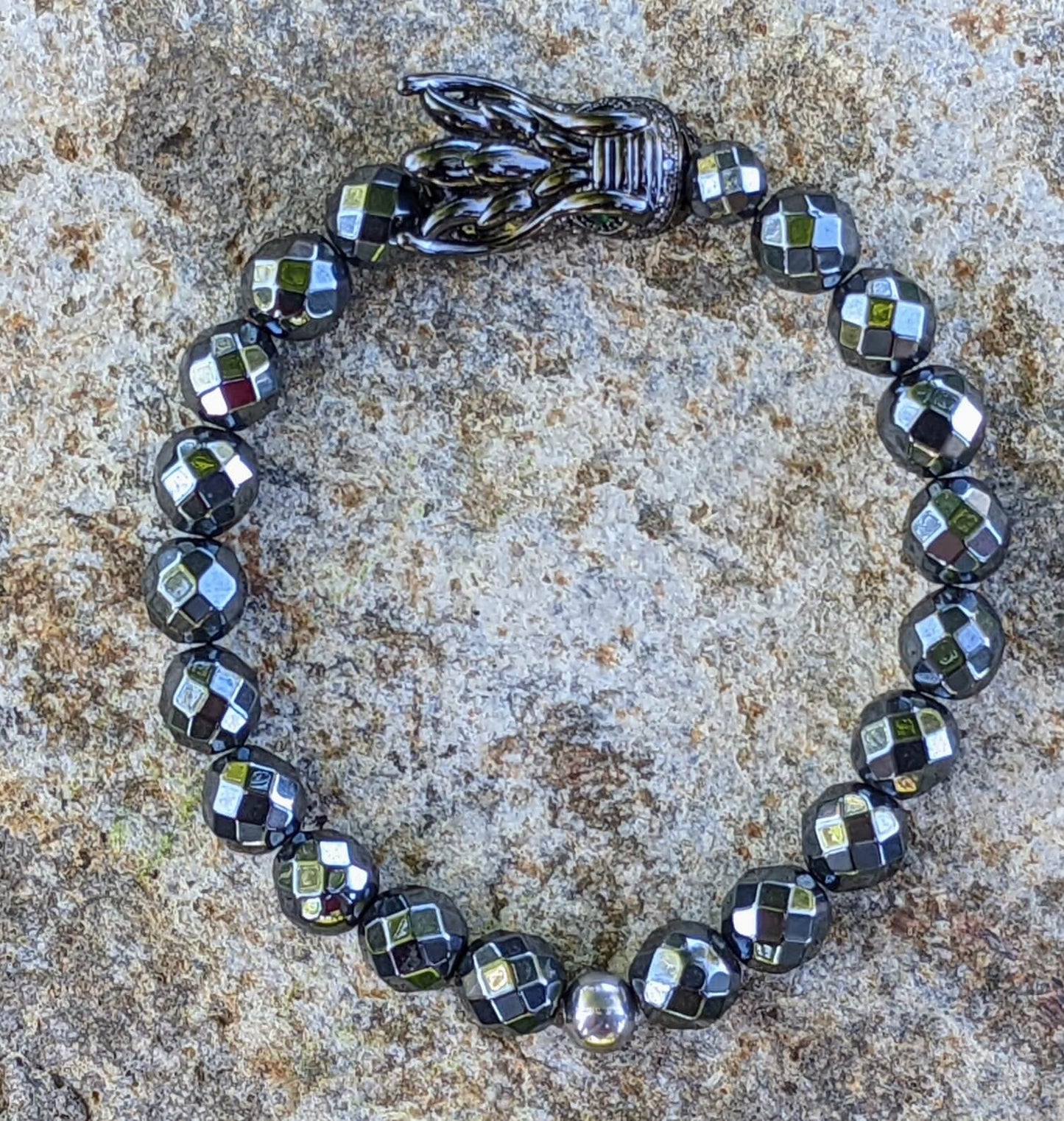 Black Dragon with Hematite Beads