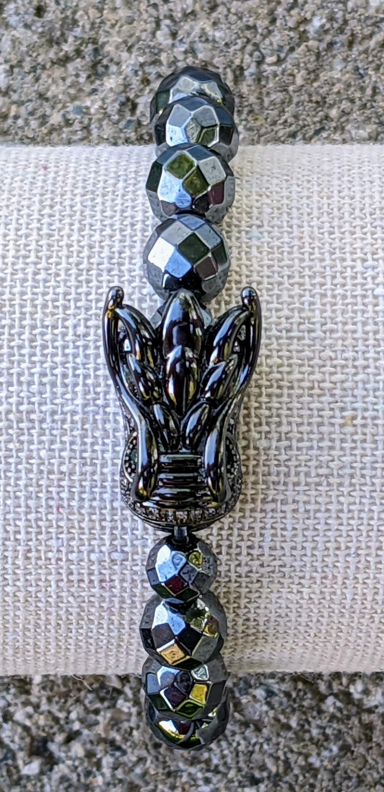 Black Dragon with Hematite Beads