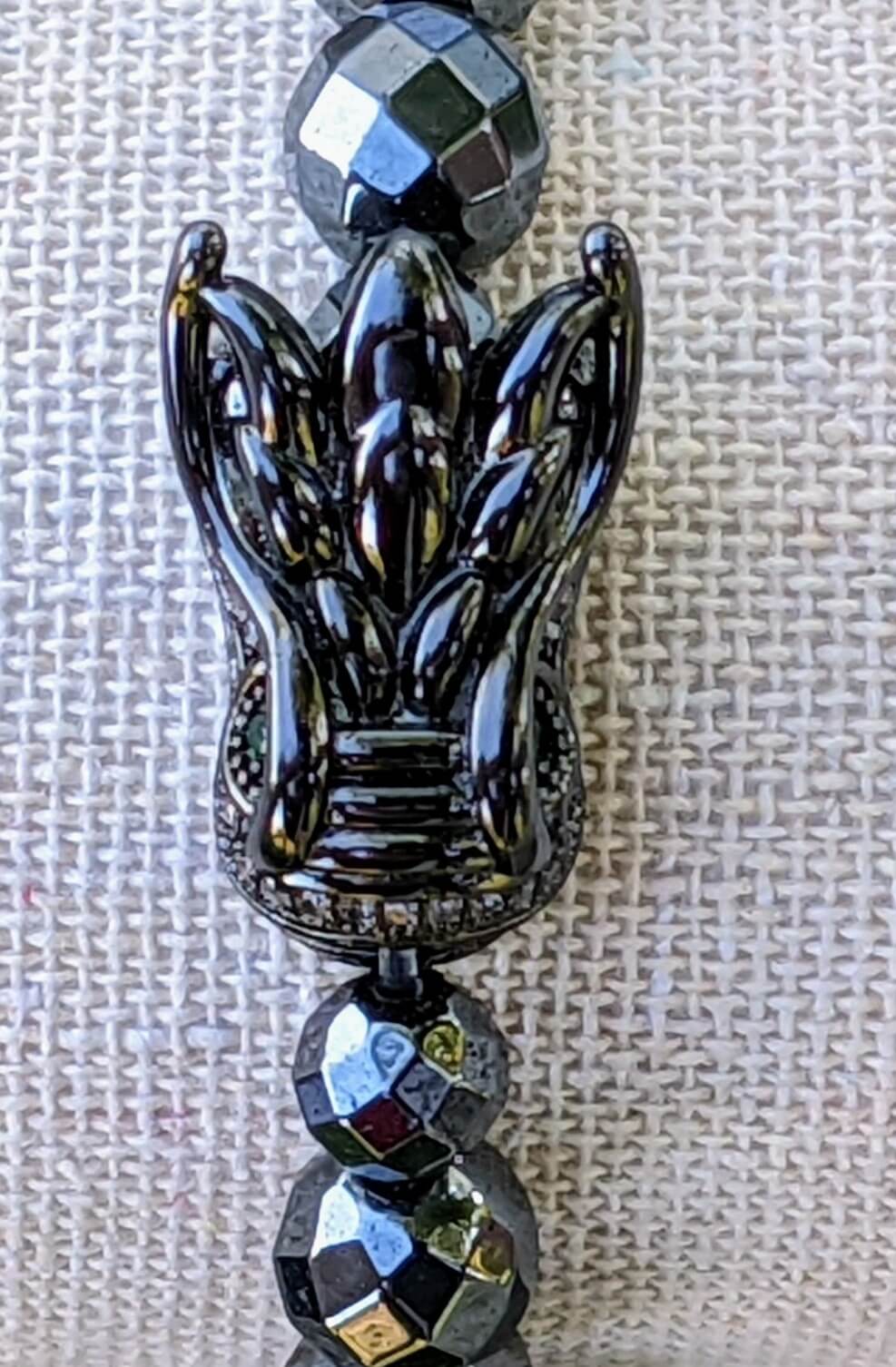 Black Dragon with Hematite Beads