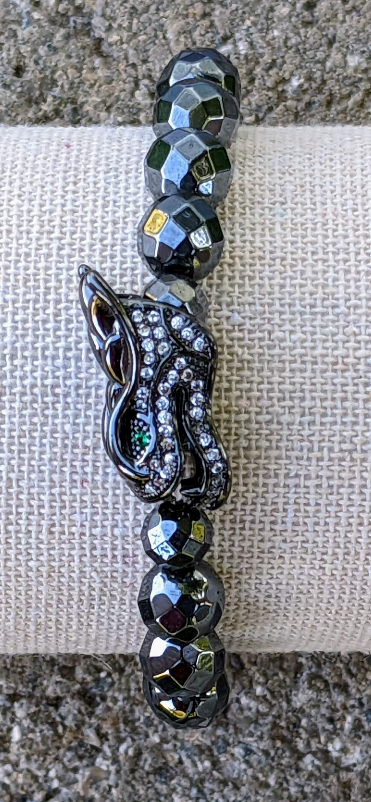 Black Dragon with Hematite Beads