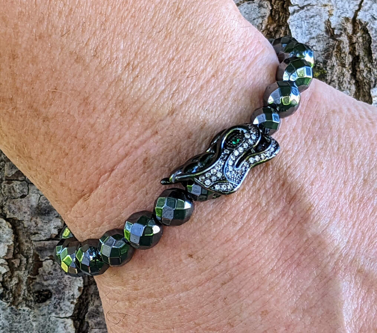 Black Dragon with Hematite Beads