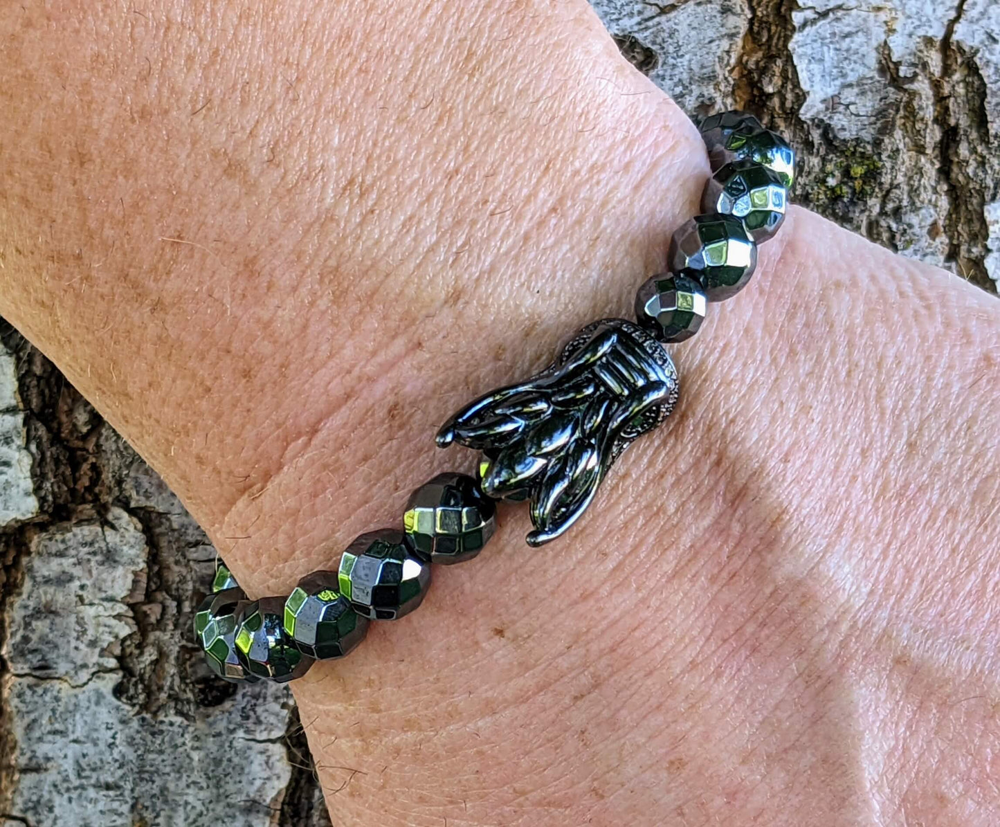 Black Dragon with Hematite Beads