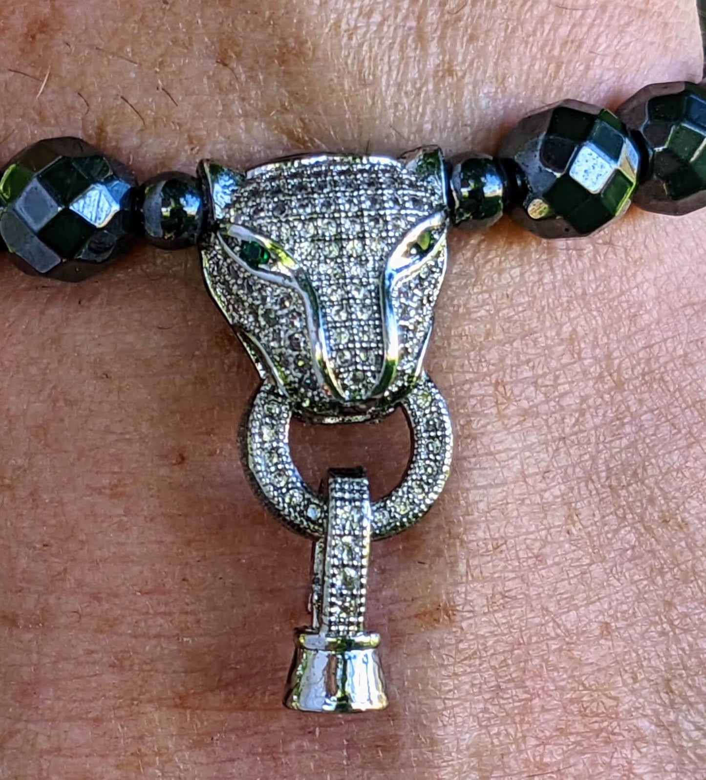 Extra Large Silver Puma with Hematite