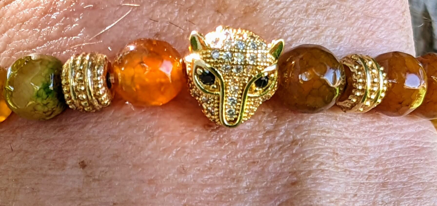 Gold Puma with Mustard Yellow Agate